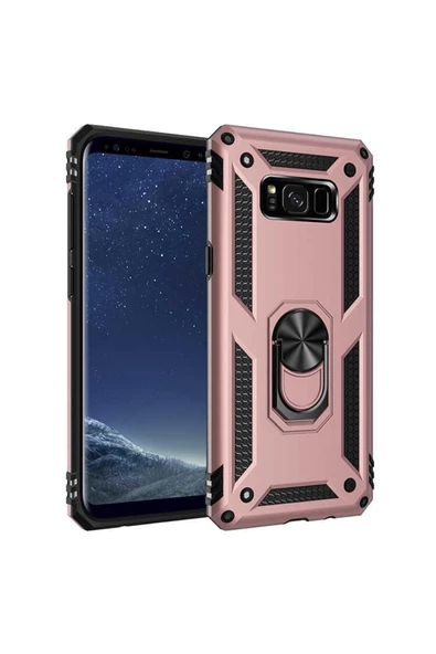 CEPCASE    Samsung Galaxy S8 Plus Kılıf Standlı Magnet Mıknatıslı Yüzük Armored Zırhlı Kapak ürün görseli