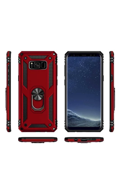 CEPCASE    Samsung Galaxy S8 Plus Kılıf Standlı Magnet Mıknatıslı Yüzük Armored Zırhlı Kapak - Resim 4