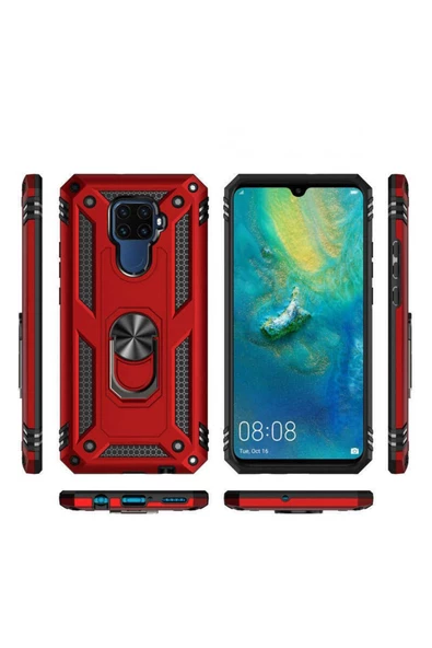 CEPCASE    Huawei Mate 30 Lite Kılıf Standlı Magnet Mıknatıslı Yüzük Armored Zırhlı Kapak - Resim 4