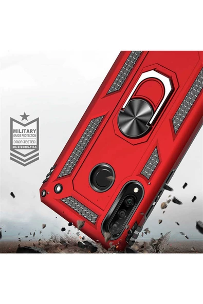 CEPCASE    Samsung Galaxy A20s Kılıf Standlı Magnet Mıknatıslı Yüzük Armored Zırhlı Kapak - Resim 4