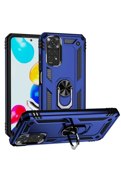 CEPCASE    Xiaomi Redmi Note 11s Global Kılıf Standlı Magnet Mıknatıslı Yüzük Armored Zırhlı Kapak ürün görseli 1