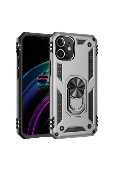 CEPCASE    Iphone 12 Kılıf Standlı Magnet Mıknatıslı Yüzük Armored Zırhlı Kapak ürün görseli