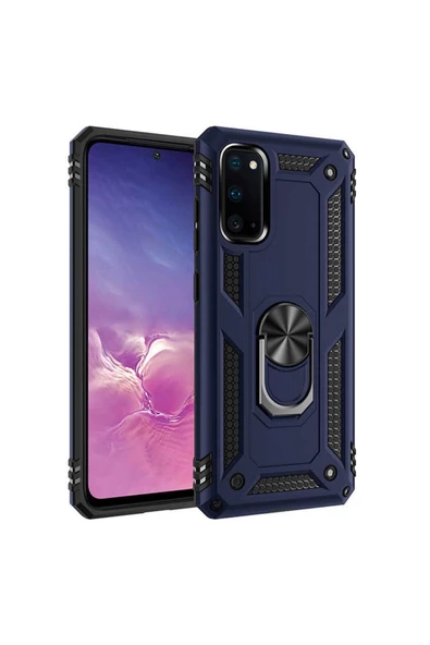 CEPCASE    Samsung Galaxy S20 Kılıf Standlı Magnet Mıknatıslı Yüzük Armored Zırhlı Kapak - Resim 2