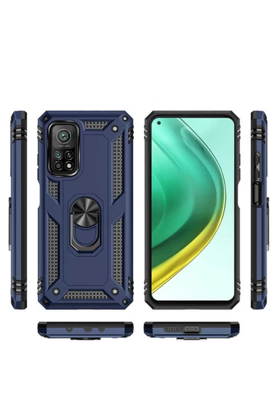 CEPCASE    Xiaomi Mi 10t Pro 5g Kılıf Standlı Magnet Mıknatıslı Yüzük Armored Zırhlı Kapak - Resim 4