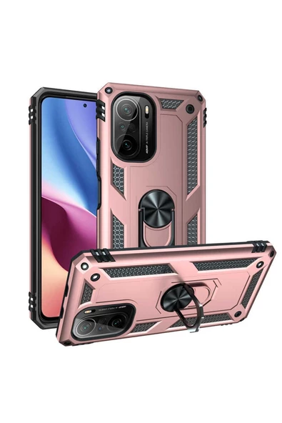 CEPCASE    Xiaomi Mi 11i Kılıf Standlı Magnet Mıknatıslı Yüzük Armored Zırhlı Kapak