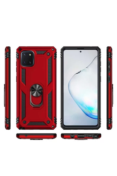 CEPCASE    Samsung Galaxy A81 (note 10 Lite) Kılıf Standlı Magnet Mıknatıslı Yüzük Armored Zırhlı Kapak - Resim 4