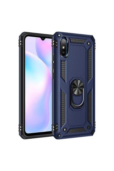 CEPCASE Xiaomi Redmi 9a Kılıf Standlı Magnet Mıknatıslı Yüzük Armored Zırhlı Kapak - 2