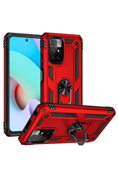CEPCASE    Xiaomi Redmi 10 Kılıf Standlı Magnet Mıknatıslı Yüzük Armored Zırhlı Kapak ürün görseli 1