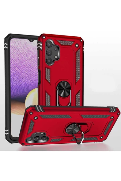 CEPCASE    Samsung Galaxy A13 4g Kılıf Standlı Magnet Mıknatıslı Yüzük Armored Zırhlı Kapak - Resim 5