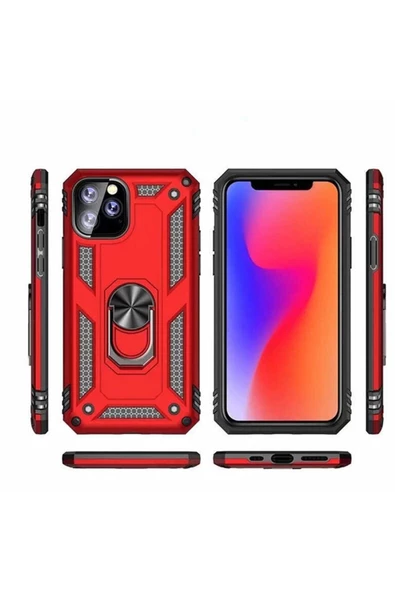 CEPCASE    Iphone 11 Pro Max Kılıf Standlı Magnet Mıknatıslı Yüzük Armored Zırhlı Kapak - Resim 3