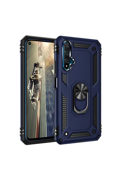 CEPCASE    Huawei Nova 5t Kılıf Standlı Magnet Mıknatıslı Yüzük Armored Zırhlı Kapak ürün görseli