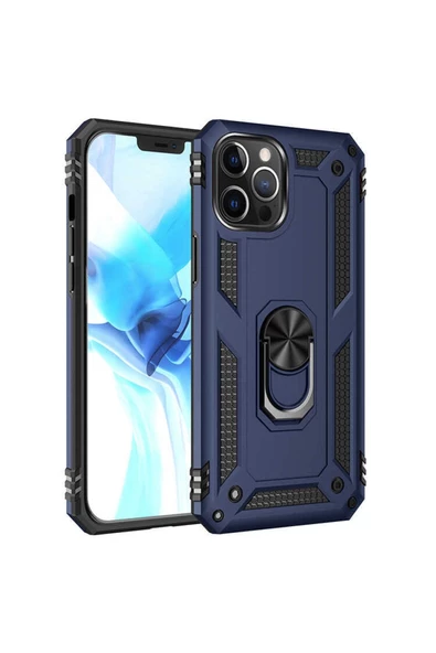 CEPCASE    Iphone 12 Pro Kılıf Standlı Magnet Mıknatıslı Yüzük Armored Zırhlı Kapak - Resim 2