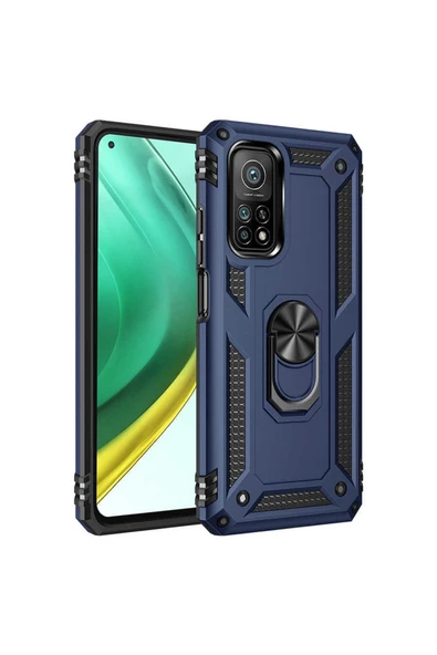 CEPCASE    Xiaomi Mi 10t Pro 5g Kılıf Standlı Magnet Mıknatıslı Yüzük Armored Zırhlı Kapak