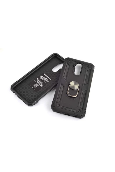 CEPCASE Huawei Mate 20 Lite Kılıf Standlı Magnet Mıknatıslı Yüzük Armored Zırhlı Kapak - 3