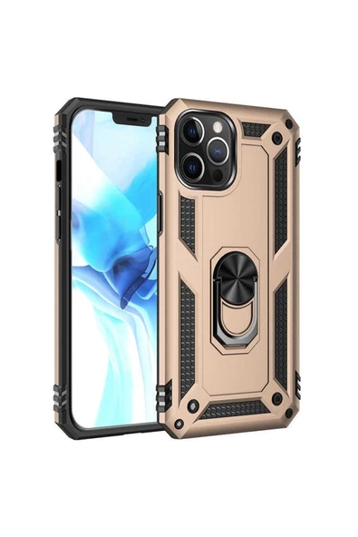 CEPCASE    Iphone 12 Pro Kılıf Standlı Magnet Mıknatıslı Yüzük Armored Zırhlı Kapak ürün görseli