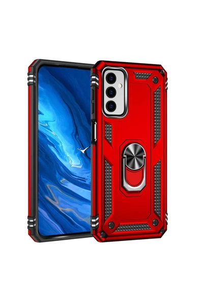 CEPCASE    Samsung Galaxy M23 Kılıf Standlı Magnet Mıknatıslı Yüzük Armored Zırhlı Kapak - Resim 6