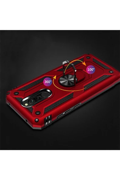 CEPCASE    Xiaomi Redmi 8 Kılıf Standlı Magnet Mıknatıslı Yüzük Armored Zırhlı Kapak - Resim 4