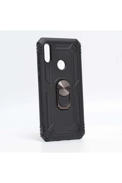 CEPCASE    Huawei Y6 Pro 2019 Kılıf Standlı Magnet Mıknatıslı Yüzük Armored Zırhlı Kapak