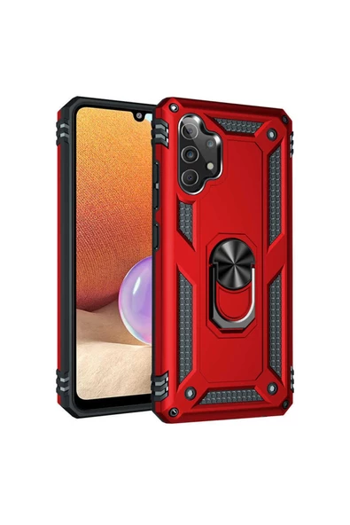 CEPCASE    Samsung Galaxy A32 4g Kılıf Standlı Magnet Mıknatıslı Yüzük Armored Zırhlı Kapak - Resim 2