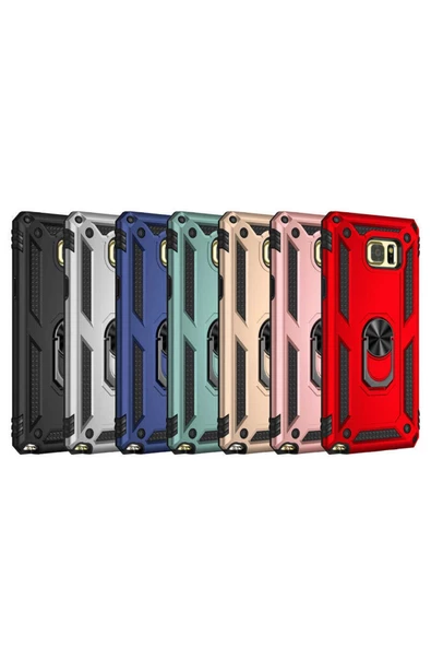 CEPCASE    Samsung Galaxy Note 5 Kılıf Standlı Magnet Mıknatıslı Yüzük Armored Zırhlı Kapak - Resim 3