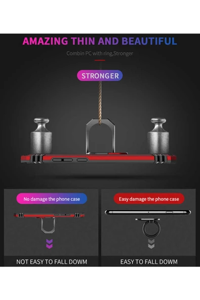 CEPCASE    Huawei P30 Pro Kılıf Standlı Magnet Mıknatıslı Yüzük Armored Zırhlı Kapak - 6