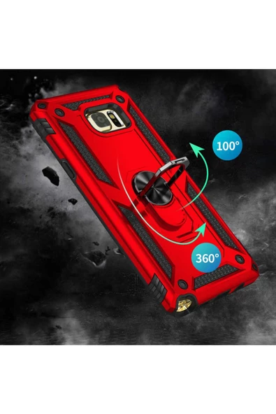 CEPCASE    Samsung Galaxy Note 5 Kılıf Standlı Magnet Mıknatıslı Yüzük Armored Zırhlı Kapak - Resim 5