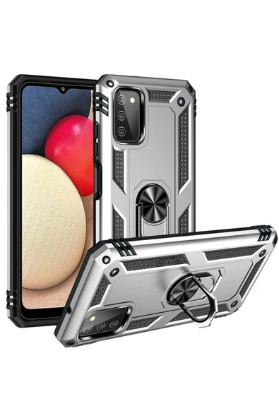 CEPCASE    Samsung Galaxy A03s Kılıf Standlı Magnet Mıknatıslı Yüzük Armored Zırhlı Kapak ürün görseli