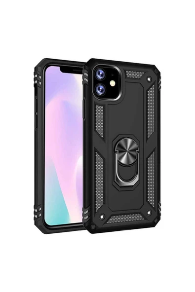 CEPCASE    Iphone 11 Kılıf Standlı Magnet Mıknatıslı Yüzük Armored Zırhlı Kapak ürün görseli