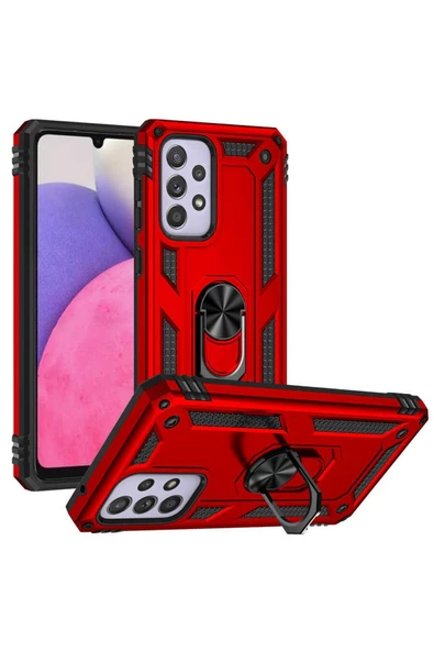 CEPCASE    Samsung Galaxy A33 5g Kılıf Standlı Magnet Mıknatıslı Yüzük Armored Zırhlı Kapak