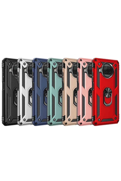 CEPCASE    Xiaomi Redmi Note 9 Pro 5g Kılıf Standlı Magnet Mıknatıslı Yüzük Armored Zırhlı Kapak - Resim 5