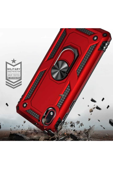 CEPCASE    Samsung Galaxy A01 Core Kılıf Standlı Magnet Mıknatıslı Yüzük Armored Zırhlı Kapak - Resim 4