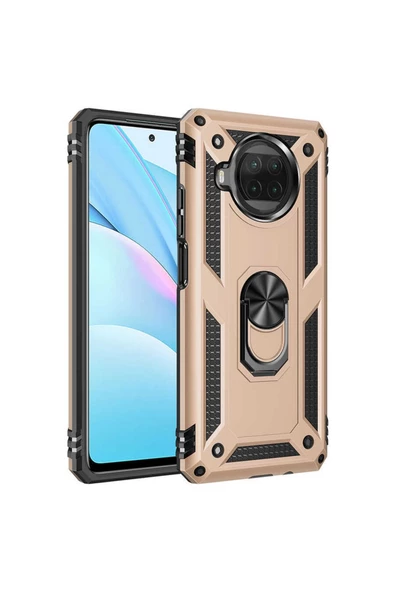 CEPCASE    Xiaomi Redmi Note 9 Pro 5g Kılıf Standlı Magnet Mıknatıslı Yüzük Armored Zırhlı Kapak ürün görseli