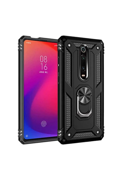 CEPCASE    Xiaomi Mi 9t Kılıf Standlı Magnet Mıknatıslı Yüzük Armored Zırhlı Kapak ürün görseli