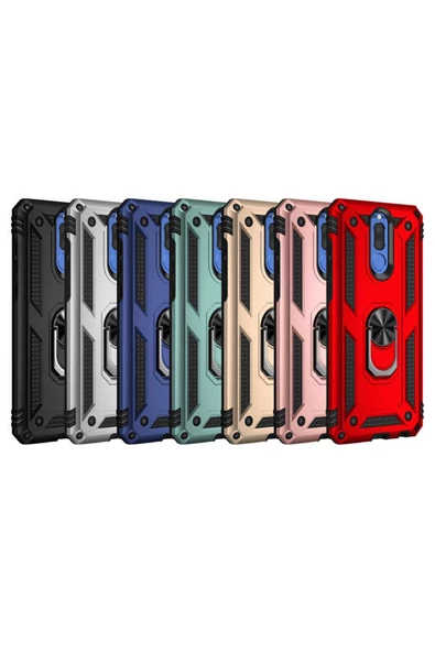 CEPCASE    Huawei Mate 10 Lite Kılıf Standlı Magnet Mıknatıslı Yüzük Armored Zırhlı Kapak - Resim 3