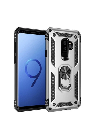 CEPCASE    Samsung Galaxy S9 Plus Kılıf Standlı Magnet Mıknatıslı Yüzük Armored Zırhlı Kapak ürün görseli