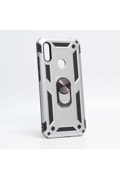 CEPCASE    Huawei Y6 Pro 2019 Kılıf Standlı Magnet Mıknatıslı Yüzük Armored Zırhlı Kapak