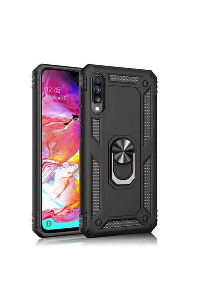 CEPCASE    Huawei P Smart Pro 2019 Kılıf Standlı Magnet Mıknatıslı Yüzük Armored Zırhlı Kapak