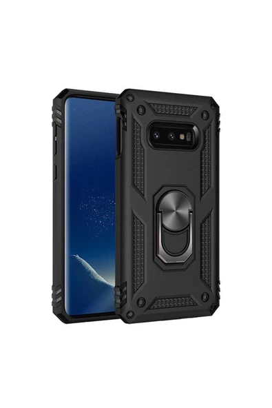 CEPCASE    Samsung Galaxy S10e Kılıf Standlı Magnet Mıknatıslı Yüzük Armored Zırhlı Kapak ürün görseli