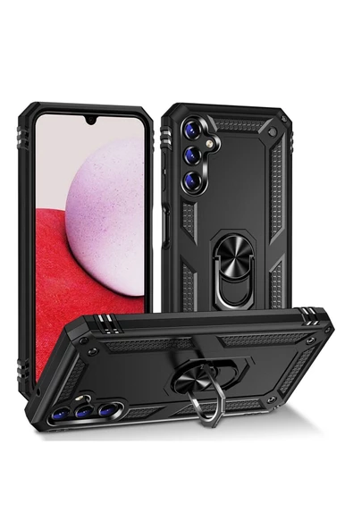 CEPCASE    Samsung Galaxy A14 Kılıf Standlı Magnet Mıknatıslı Yüzük Armored Zırhlı Kapak ürün görseli