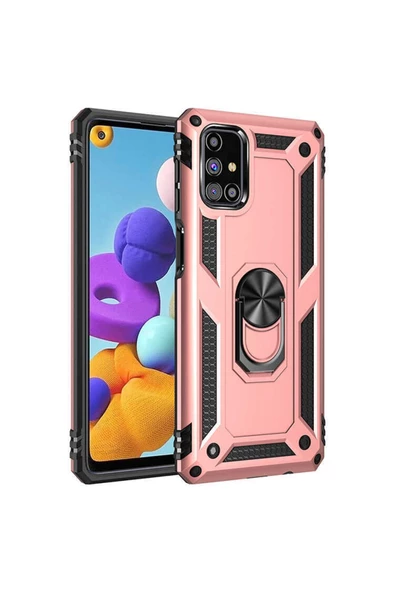 CEPCASE    Samsung Galaxy M31s Kılıf Standlı Magnet Mıknatıslı Yüzük Armored Zırhlı Kapak ürün görseli