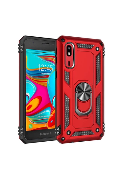 CEPCASE    Samsung Galaxy A2 Core Kılıf Standlı Magnet Mıknatıslı Yüzük Armored Zırhlı Kapak ürün görseli
