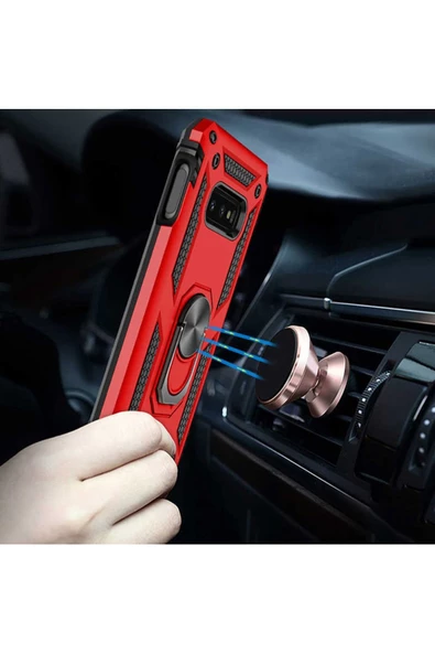 CEPCASE    Samsung Galaxy S10e Kılıf Standlı Magnet Mıknatıslı Yüzük Armored Zırhlı Kapak - Resim 4