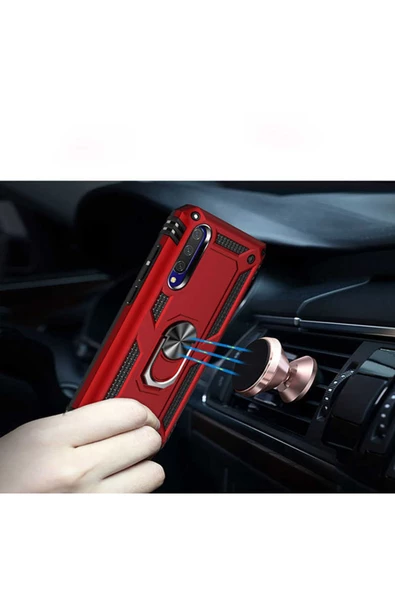 CEPCASE    Xiaomi Mi A3 Kılıf Standlı Magnet Mıknatıslı Yüzük Armored Zırhlı Kapak - Resim 4