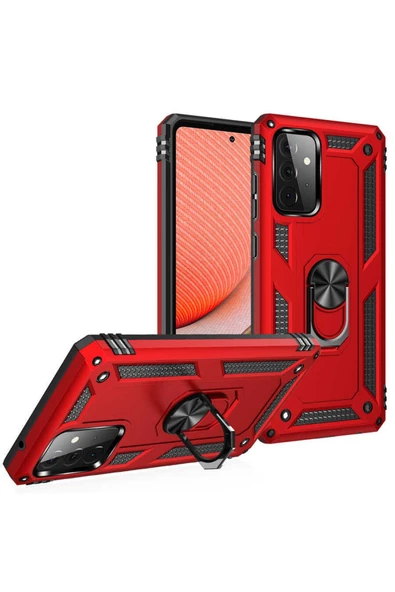 CEPCASE    Samsung Galaxy A52 Kılıf Standlı Magnet Mıknatıslı Yüzük Armored Zırhlı Kapak - Resim 5