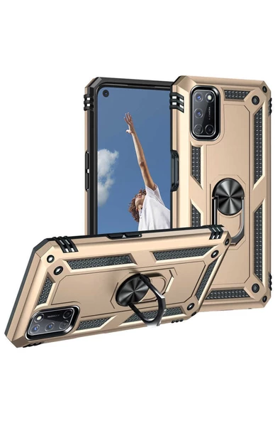 CEPCASE    Oppo A72 Kılıf Standlı Magnet Mıknatıslı Yüzük Armored Zırhlı Kapak