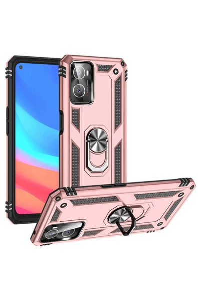 CEPCASE    Oppo A96 4g Kılıf Standlı Magnet Mıknatıslı Yüzük Armored Zırhlı Kapak ürün görseli