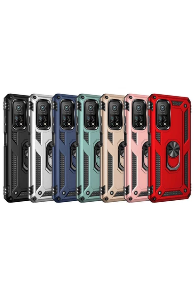 CEPCASE    Xiaomi Mi 10t 5g Kılıf Standlı Magnet Mıknatıslı Yüzük Armored Zırhlı Kapak - Resim 5