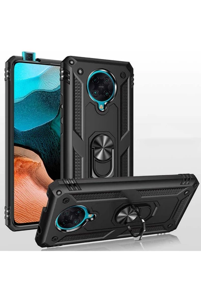 CEPCASE    Xiaomi Poco F2 Pro Kılıf Standlı Magnet Mıknatıslı Yüzük Armored Zırhlı Kapak - Resim 5