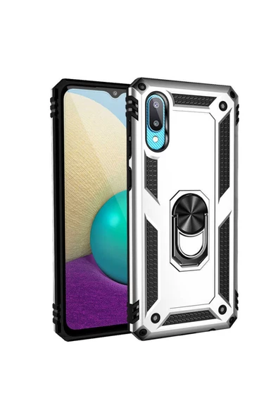 CEPCASE    Samsung Galaxy A02 Kılıf Standlı Magnet Mıknatıslı Yüzük Armored Zırhlı Kapak ürün görseli