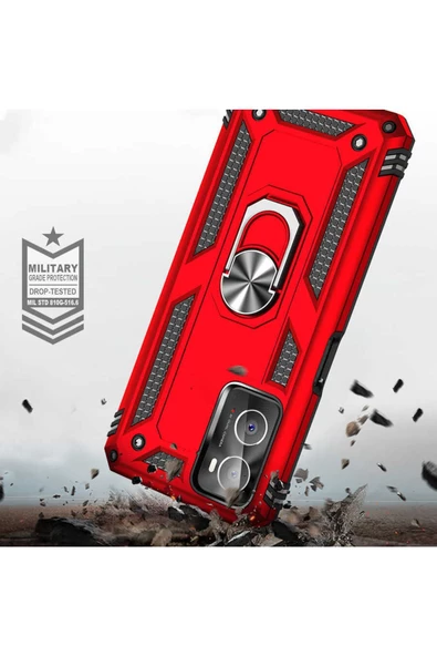 CEPCASE    Oppo A96 4g Kılıf Standlı Magnet Mıknatıslı Yüzük Armored Zırhlı Kapak - Resim 3